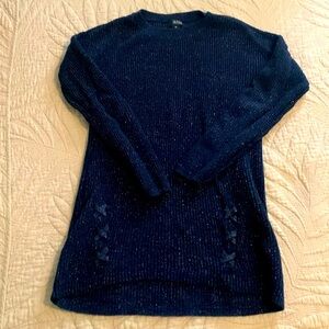 Navy silver sweater with braiding detail